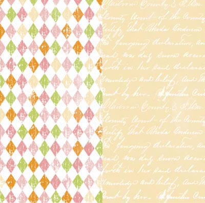 Scenic Route - Small Pastel Diamonds 12x12 double sided cardstock  (pack of 10)